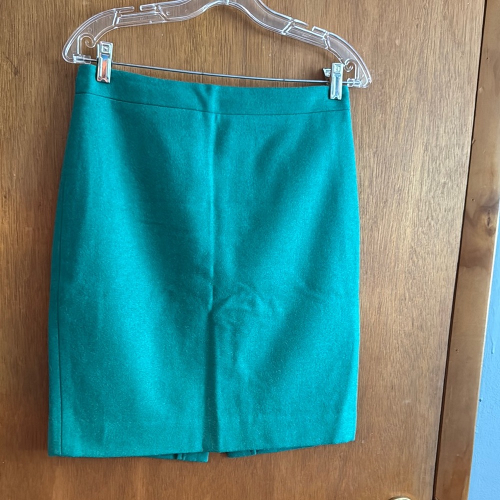 J. Crew Green Pencil Skirt Knee-Length Work